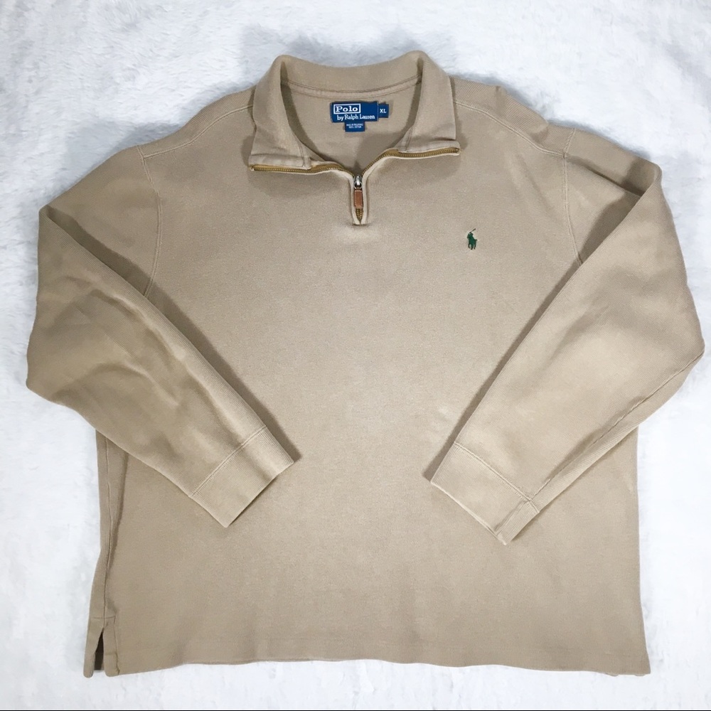 Polo by Ralph Lauren Tan 1/4 Zip Sweater